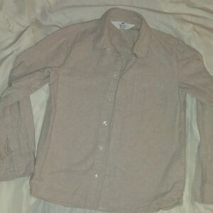 Men's Beige Button-Up Shirt